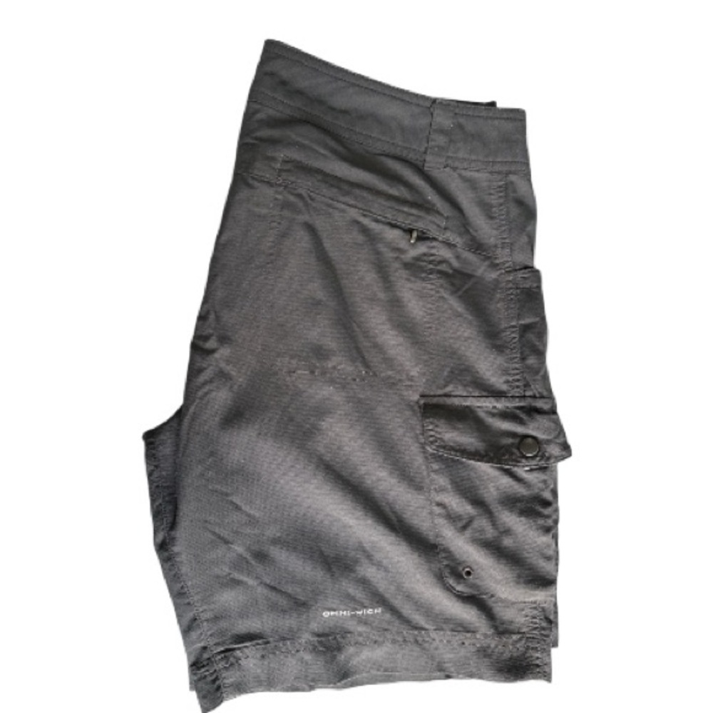 Columbia Gray Omni-Wick Performance Shorts Cargo Hiking Multi Pocket Activewear - Picture 4 of 11